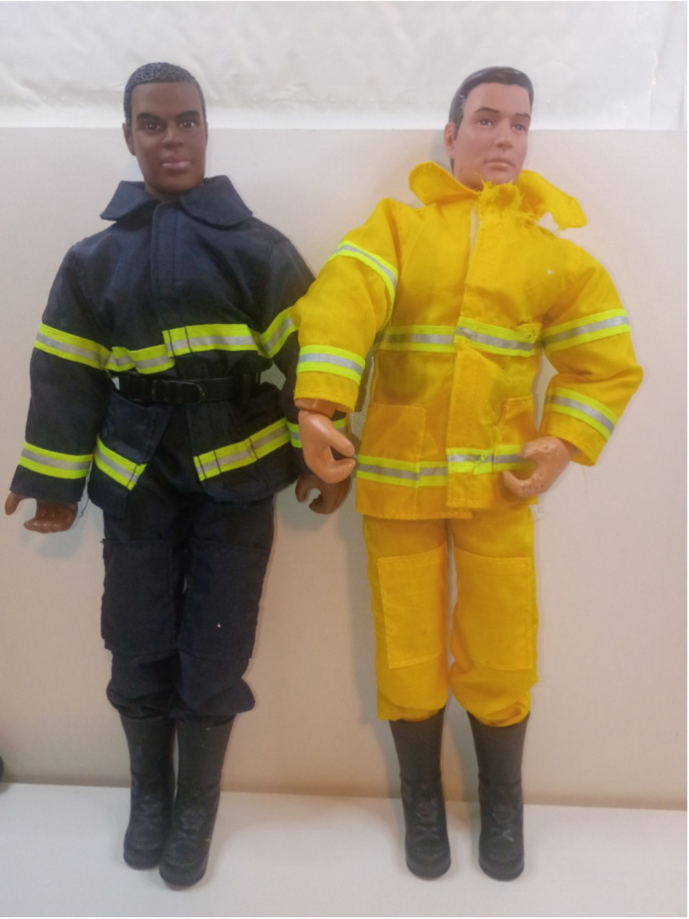 Lot of two GI Joe fire fighters action figures "12 tall pre-owned